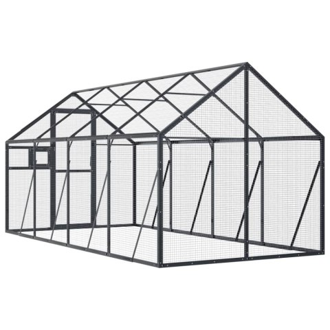 VidaXL Woliera, antracytowa, 1,79x4x1,85 m, aluminium