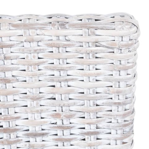 KRZESŁA STOŁOWE 4 SZT. BIAŁY RATTAN KUBU I DREWNO MANGO