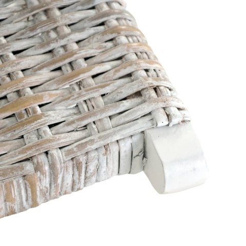 KRZESŁO BIAŁE NATURALNY RATTAN KUBU I LITE DREWNO MAHONIOWE