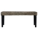 ŁAWKA 110CM CZARNA RATTAN KUBU I LITE DREWNO MAHONIOWE