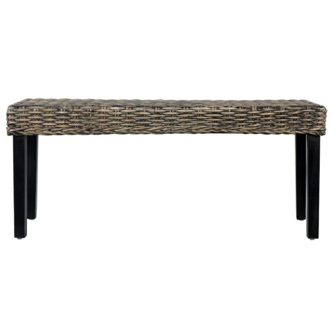 ŁAWKA 110CM CZARNA RATTAN KUBU I LITE DREWNO MAHONIOWE