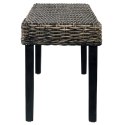 ŁAWKA 110CM CZARNA RATTAN KUBU I LITE DREWNO MAHONIOWE