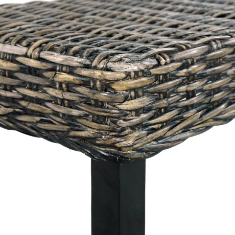 ŁAWKA 110CM CZARNA RATTAN KUBU I LITE DREWNO MAHONIOWE