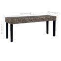 ŁAWKA 110CM CZARNA RATTAN KUBU I LITE DREWNO MAHONIOWE