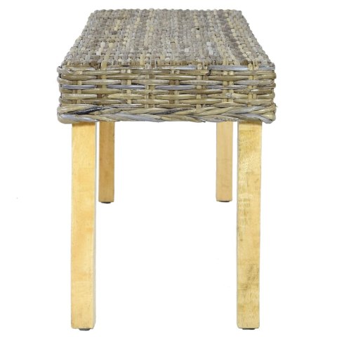 ŁAWKA 110CM NATURALNY KOLOR RATTAN KUBU I LITE DREWNO MAHONIOWE