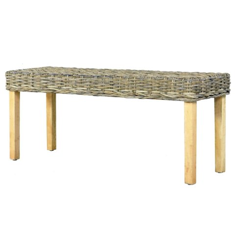 ŁAWKA 110CM NATURALNY KOLOR RATTAN KUBU I LITE DREWNO MAHONIOWE