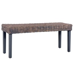 ŁAWKA 110CM SZARA RATTAN KUBU I LITE DREWNO MAHONIOWE