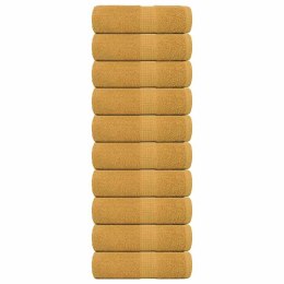 RĘCZNIKI GOŚCINNE 10 SZT. ZŁOTE 30X50CM 360 GSM 100% BAWEŁNA