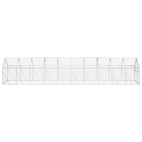 VidaXL Woliera, srebrna, 1,79x10x1,85 m, aluminium