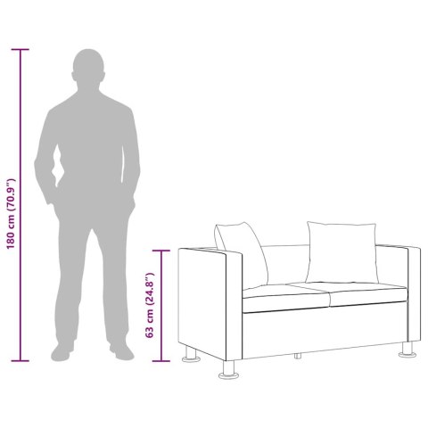 SOFA 2-OSOBOWA ZE SKÓRY SYNTETYCZNEJ CZARNA