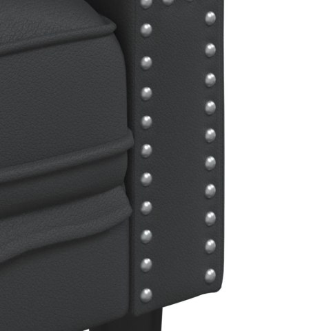 2-CZ. ZESTAW WYPOCZYNKOWY CHESTERFIELD CZARNY SZTUCZNA SKÓRA
