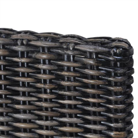 KRZESŁA STOŁOWE 4 SZT. CZARNE RATTAN KUBU I DREWNO MANGO