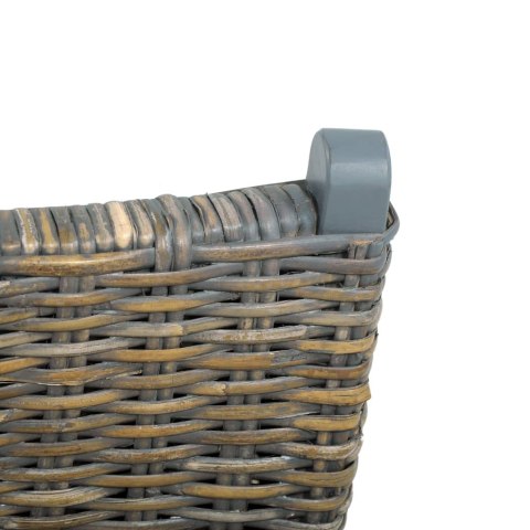 KRZESŁO SZARE NATURALNY RATTAN KUBU I LITE DREWNO MAHONIOWE