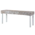 ŁAWKA 110CM BIAŁA RATTAN KUBU I LITE DREWNO MAHONIOWE