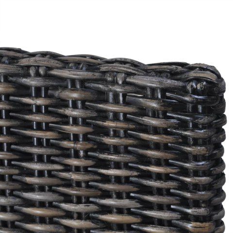 KRZESŁA STOŁOWE 2 SZT. CZARNE RATTAN KUBU I DREWNO MAHONIOWE