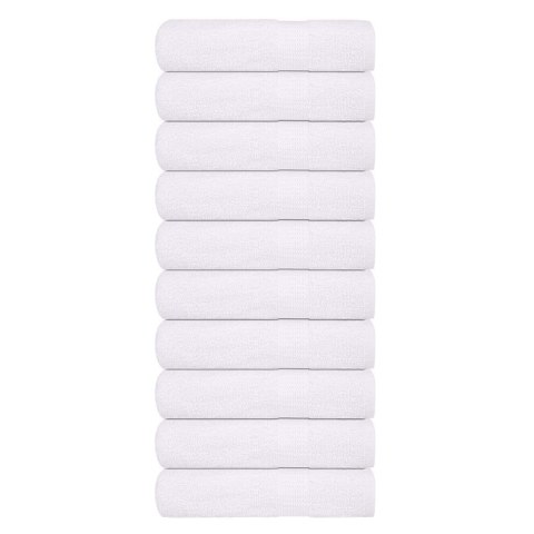 RĘCZNIKI DO RĄK 10 SZT. BIAŁE 50X100CM BAWEŁNA 100%