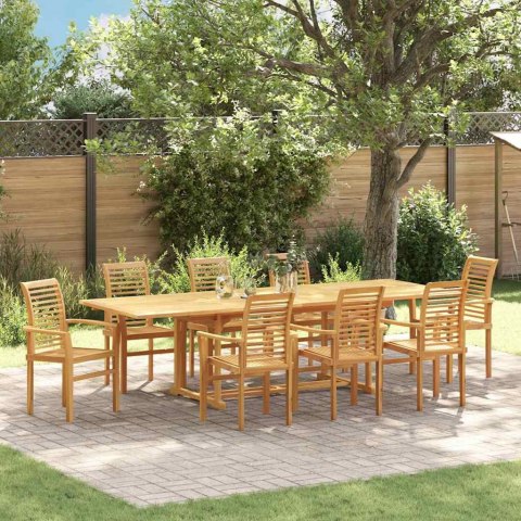 ZESTAW DO JADALNI W OGRODZIE 9 PCS BRĄZOWY 280X 100X 75CM