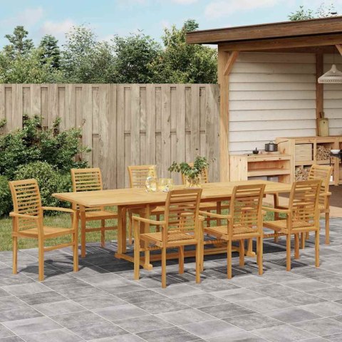 ZESTAW DO JADALNI W OGRODZIE 9 PCS BRĄZOWY 280X 100X 75CM