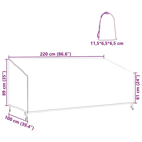 POKROWIEC NA MEBLE OGRODOWE 220X100X89CM