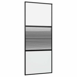 DRZWI PRZESUWNE CZARNY 90X205CM SZKŁO HARTOWANE ALUMINIUM