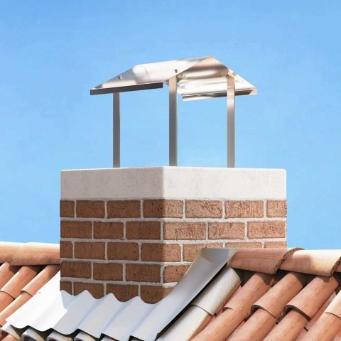 KURTKA KOMINKOWA SREBRNY 40X 40X 37.5CM STAL NIERDZEWNA