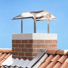 KURTKA KOMINKOWA SREBRNY 50X 60X 37CM STAL NIERDZEWNA