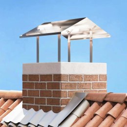 KURTKA KOMINKOWA SREBRNY 60X 60X 38CM STAL NIERDZEWNA