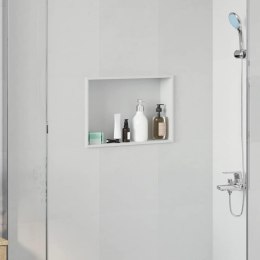 NISZA PRYSZNICOWA BIAŁY 45X 30X 9.5CM STAL NIERDZEWNA