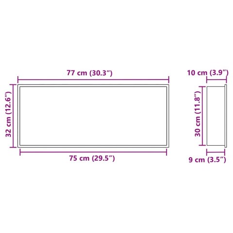 NISZA PRYSZNICOWA BIAŁY 75X 30X 9.5CM STAL NIERDZEWNA