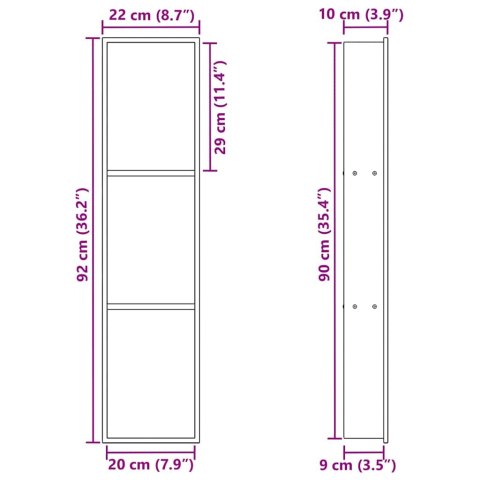 VidaXL Nisza prysznicowa Biały 90 x 20 x 9.5 cm Stal nierdzewna