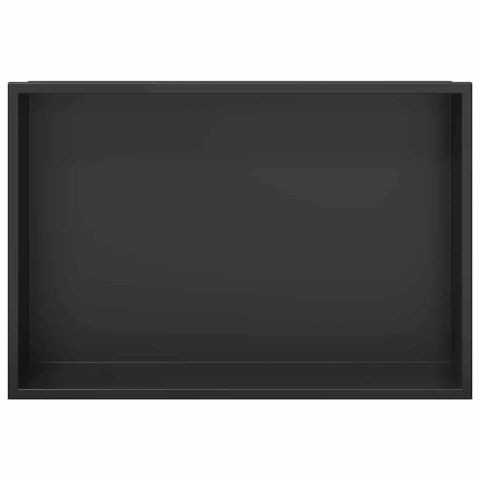 NISZA PRYSZNICOWA CZARNY 45X 30X 9.5CM STAL NIERDZEWNA