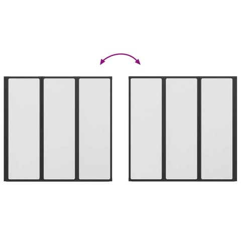 PARAWAN PRYSZNICOWY CZARNY 120X 2X 117CM ALUMINIUM