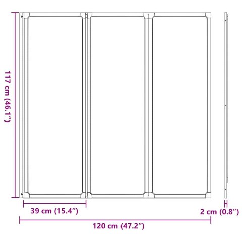 PARAWAN PRYSZNICOWY CZARNY 120X 2X 117CM ALUMINIUM