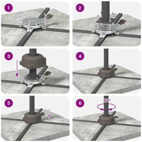 PEDAŁ OBROTOWY O 360 STOPNI SREBRNY 21,5X 14X 6CM STAL