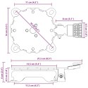 PEDAŁ OBROTOWY O 360 STOPNI SREBRNY 21,5X 14X 6CM STAL