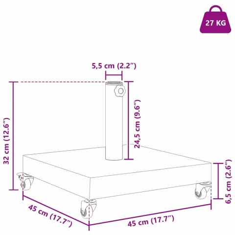 PODSTAWY PARASOLI OGRODOWYCH CIEMNE DREWNO 45X 45X 32CM