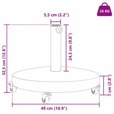 PODSTAWY PARASOLI OGRODOWYCH CIEMNE DREWNO 48X 48X 32.5CM