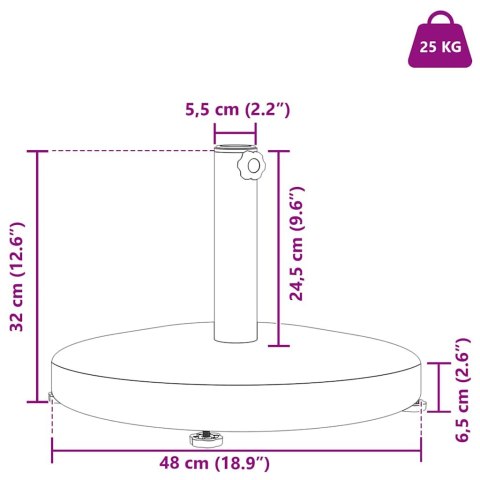 VidaXL Podstawy parasoli ogrodowych Ciemne drewno 48 x 48 x 32 cm
