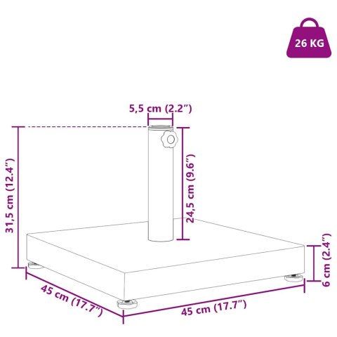 PODSTAWY PARASOLI OGRODOWYCH CZARNY 45X 45X 31.5CM