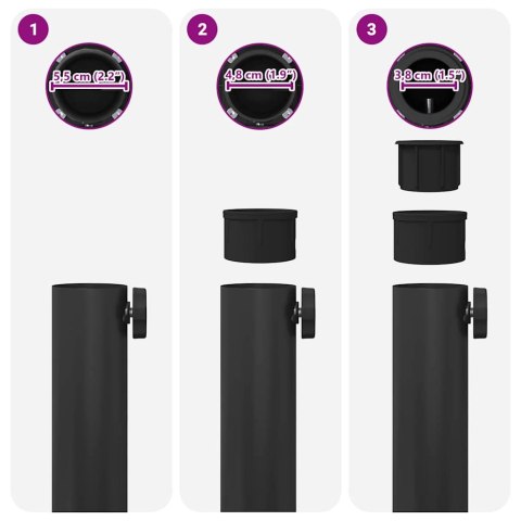 PODSTAWY PARASOLI OGRODOWYCH CZARNY 45X 45X 31CM STAL