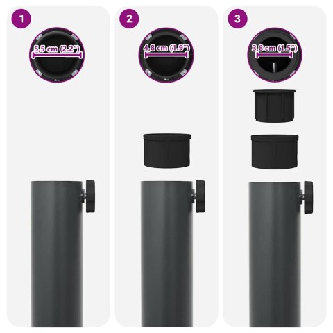 PODSTAWY PARASOLI OGRODOWYCH CIEMNO SZARY 45X 45X 31CM STAL