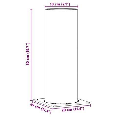 PRZEDŁUŻENIE GŁOWICY KOMINA SREBRNY 29X 29X 50CM