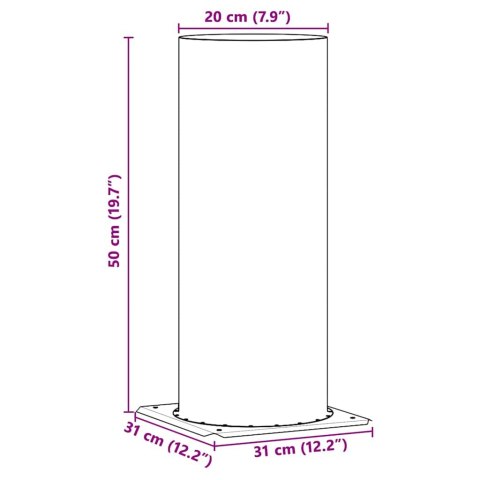 PRZEDŁUŻENIE GŁOWICY KOMINA SREBRNY 31X 31X 50CM