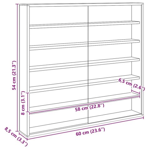 DREWNIANA SZKATUŁKA NA KOLEKCJĘ OTHER BRĄZOWY 60X 8.5X 54CM