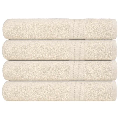 RĘCZNIKI 4 SZT KREMOWE 100X200CM 360G/M² BAWEŁNA 100%