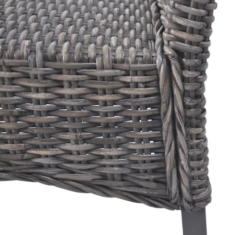 KRZESŁA STOŁOWE 6 SZT. BRĄZOWE RATTAN KUBU I DREWNO MANGO