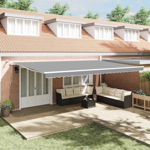 MARKIZA MANUALNA OCHRONA PRZED SŁOŃCEM BIAŁY 6X3M METAL