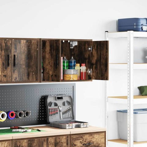 GARAŻOWA SZAFKA ŚCIENNA Z DREWNA KLEJONEGO OPALANEGO DĘBEM