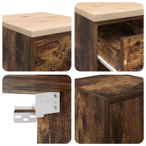 VidaXL Szafki garażowe 2 szt. Dąb wędzony Drewno klejone