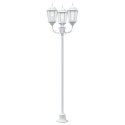 LAMPION DO OGRODU BIAŁY ALUMINIUM SZKŁO